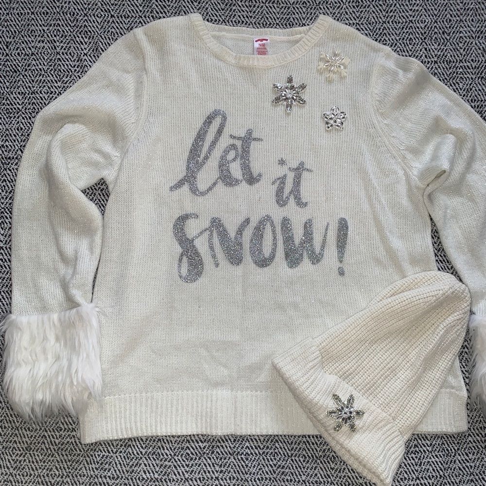 Holiday Time Let It Snow Sweater w/ Hat